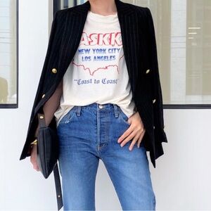 New ASKK NY Basic Tee Top White Cotton Women Size 1